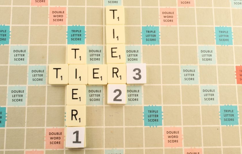 scrabble board spelling tier 1 tier 2 tier 3